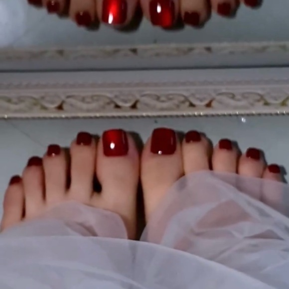 Other - Red Themed Fake Press On Toe Nails NWT